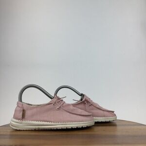 Big Kids Girls Hey Dude Wendy Youth Linen Cotton‎ Candy Loafers Shoes Size 3 Y